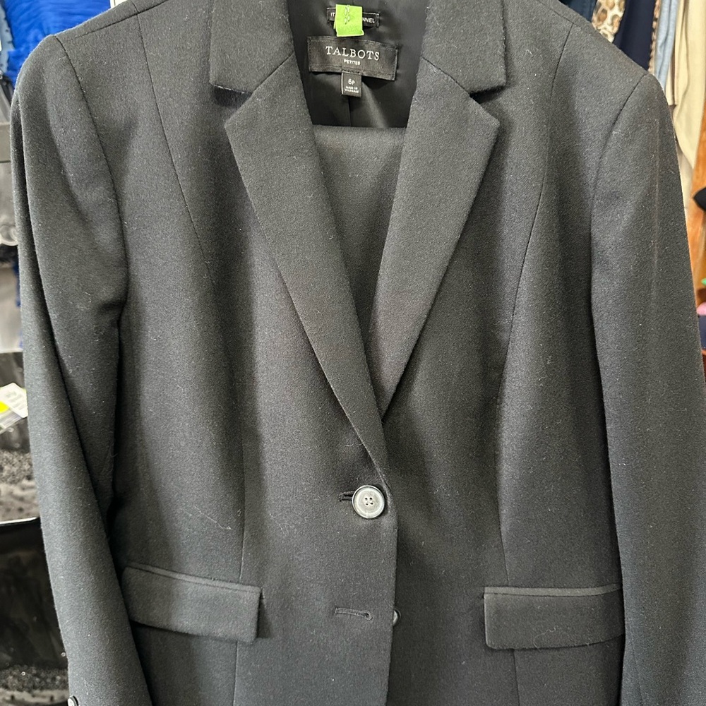 Talbots charcoal Italian flannel suit